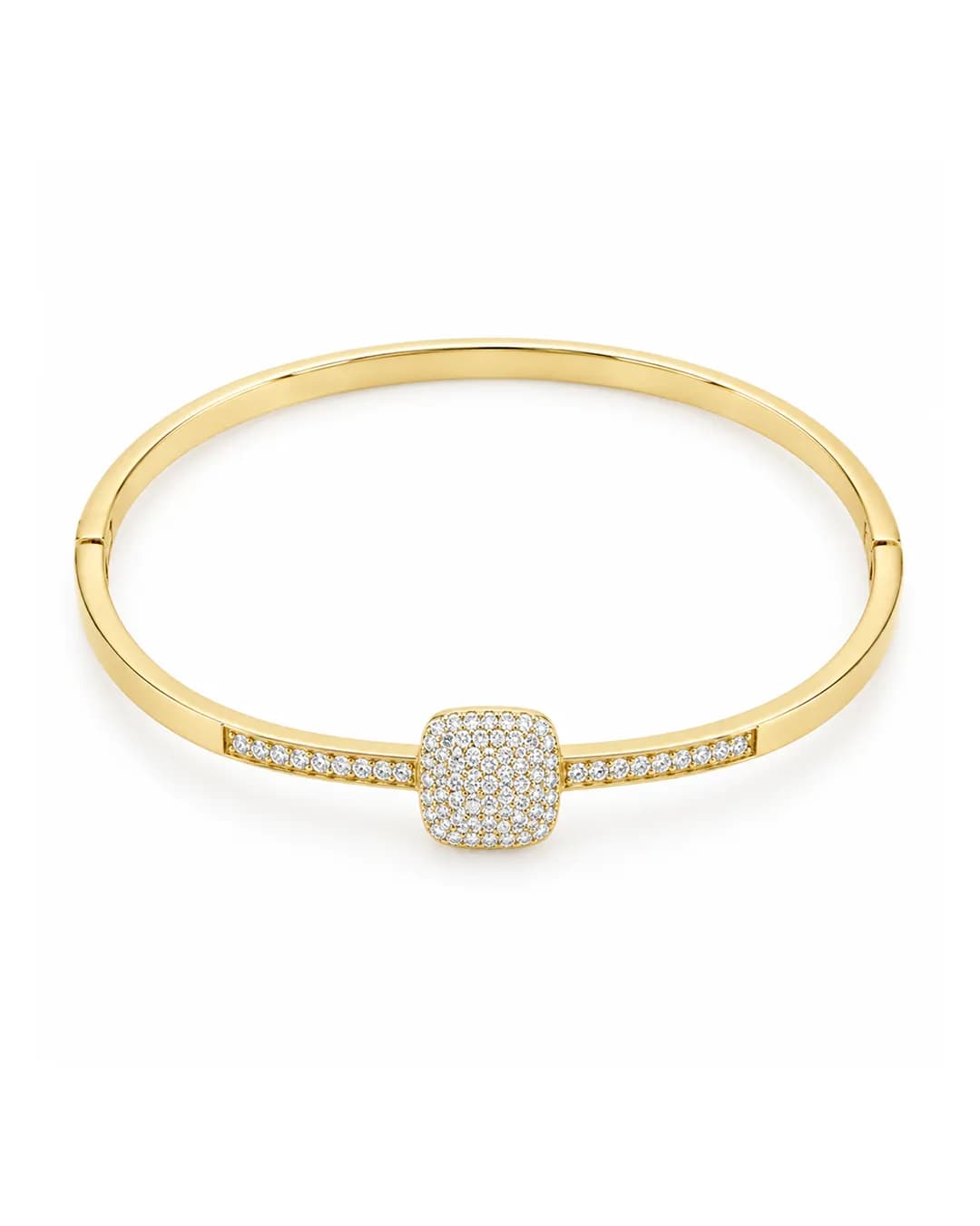 Gold Square Crystal Bangle Bracelet